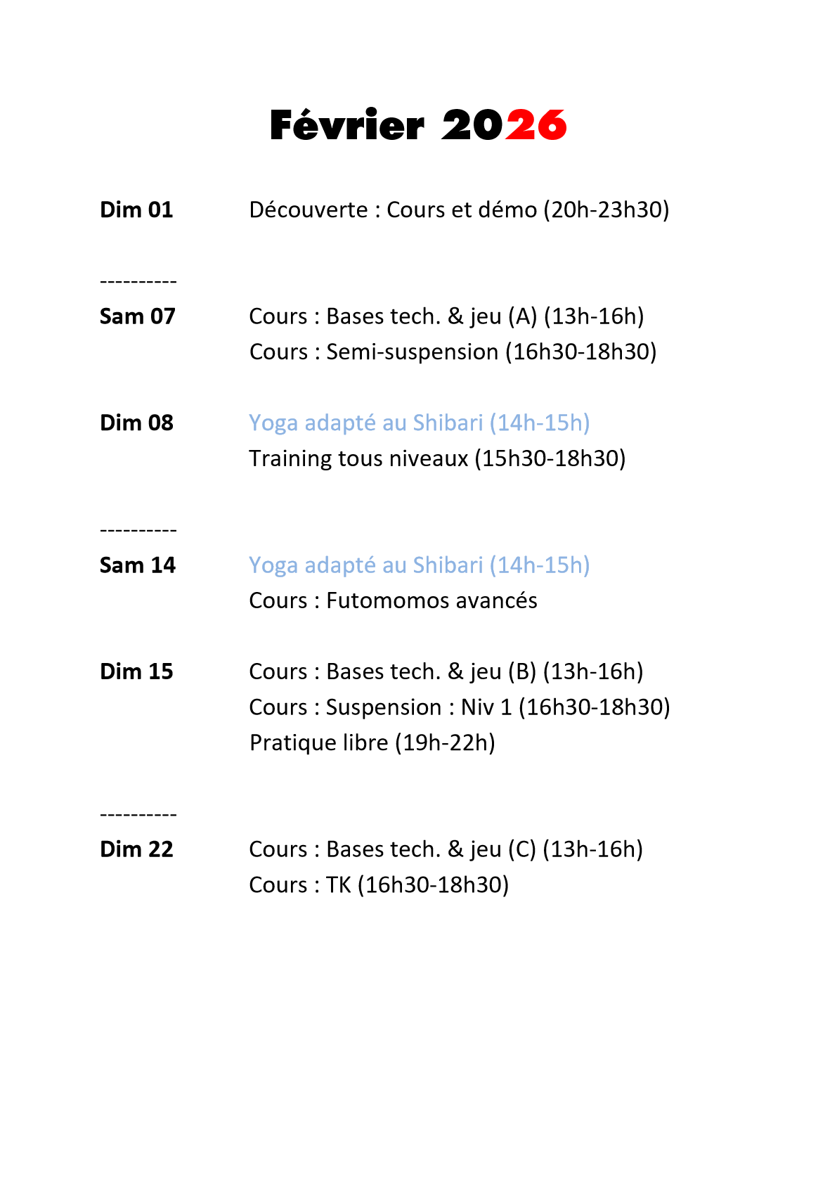 Programme 02 Programme février 2026